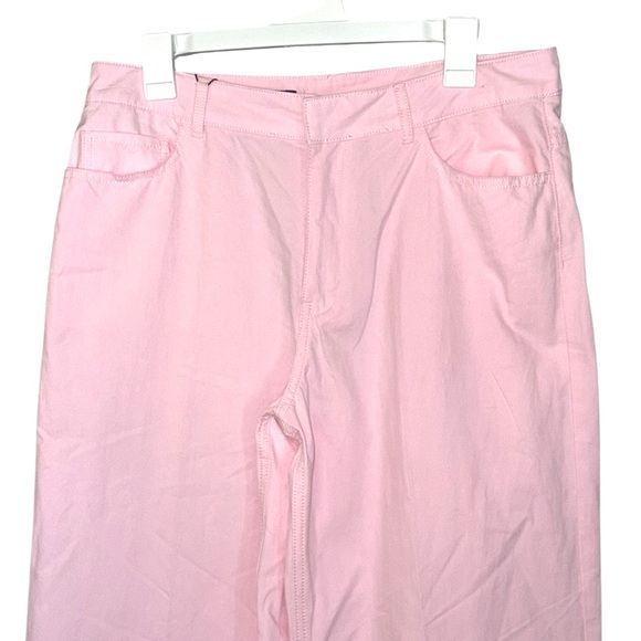 NWT Zara Light Pink Straight Leg High Waist Baggy Trousers Pants - M - Picture 7 of 16